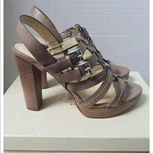 Coach Alie Strappy Heeled Leather Sandal Women's Size 8
